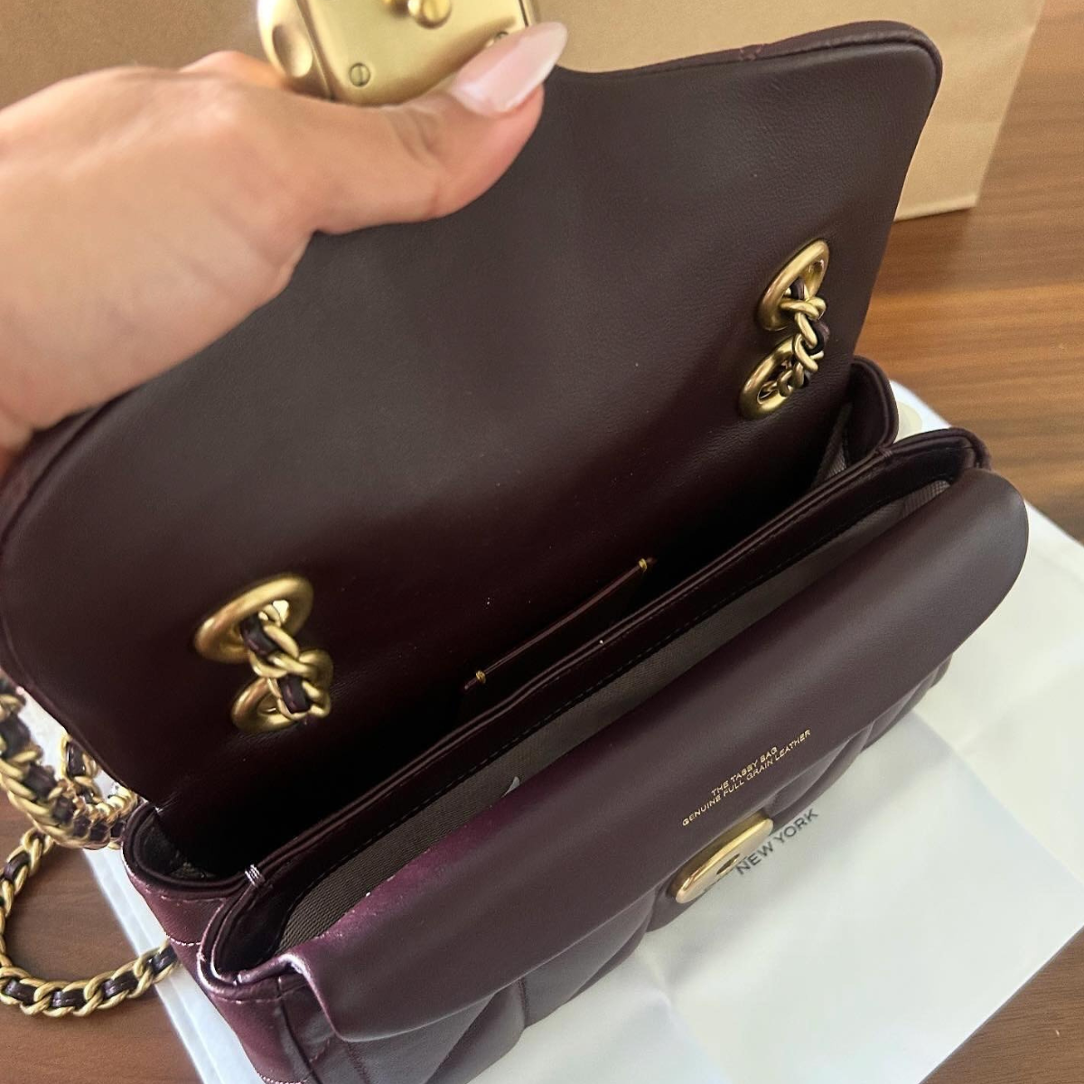 Coach Tabby Schoudertas 26 met Quilting in Donkerbruin