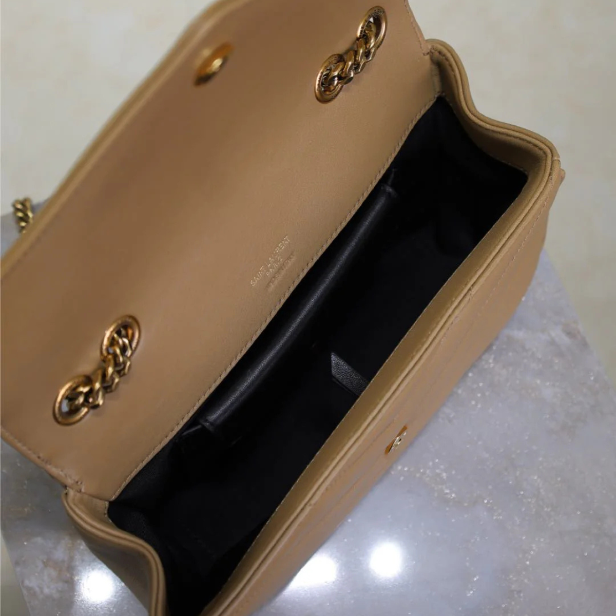 Saint Laurent – Loulou Small Matelassé-tas in lamsleer