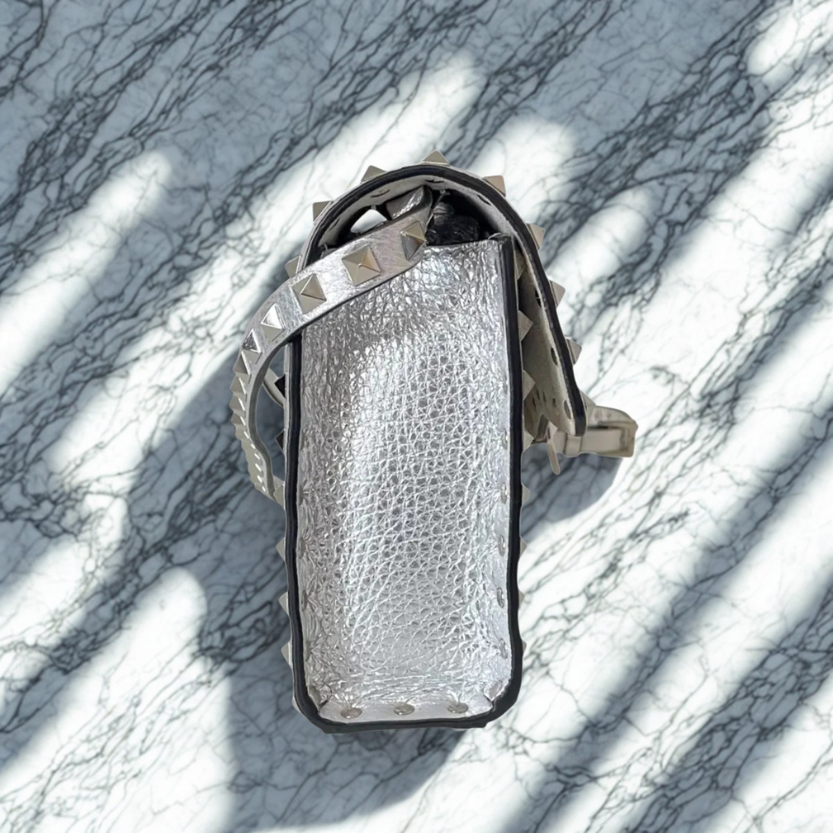 Valentino – Rockstud Silver-set: tas & pumps