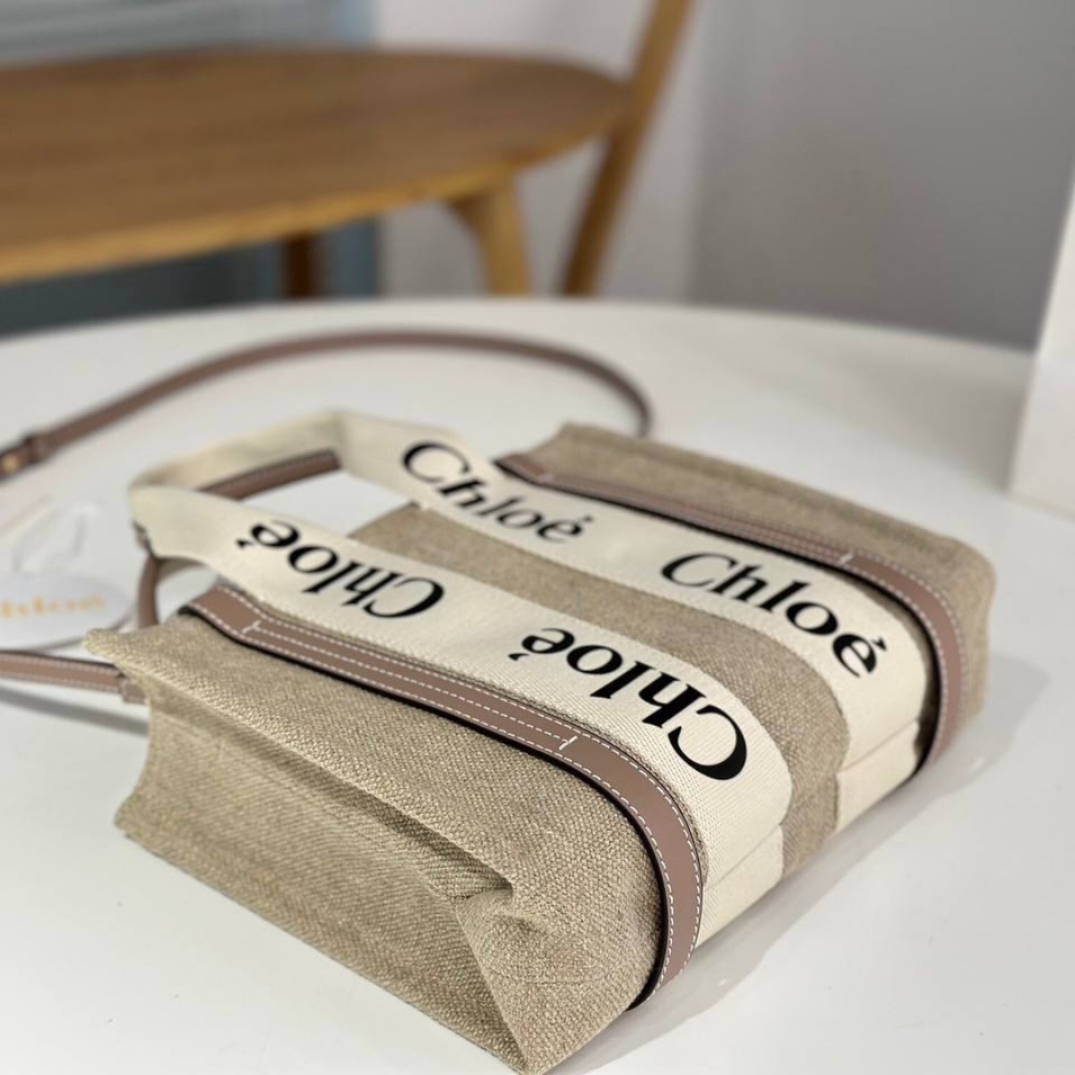 Chloé – Large Woody-tas in linnen