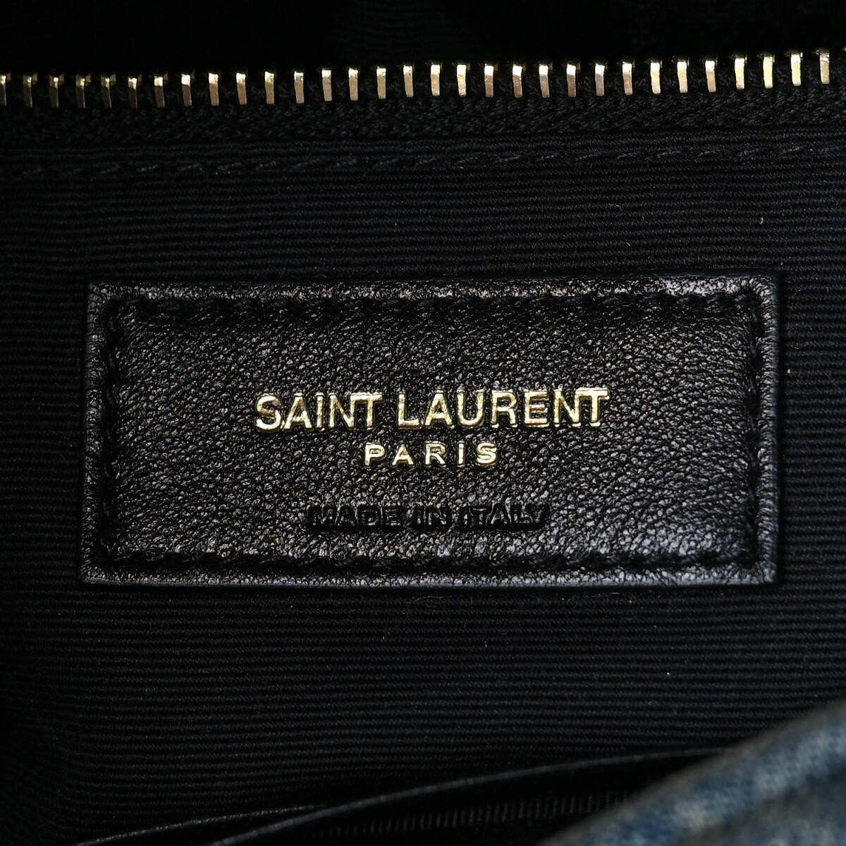 Saint Laurent – Loulou Puffer-tas in gewatteerde vintage denim