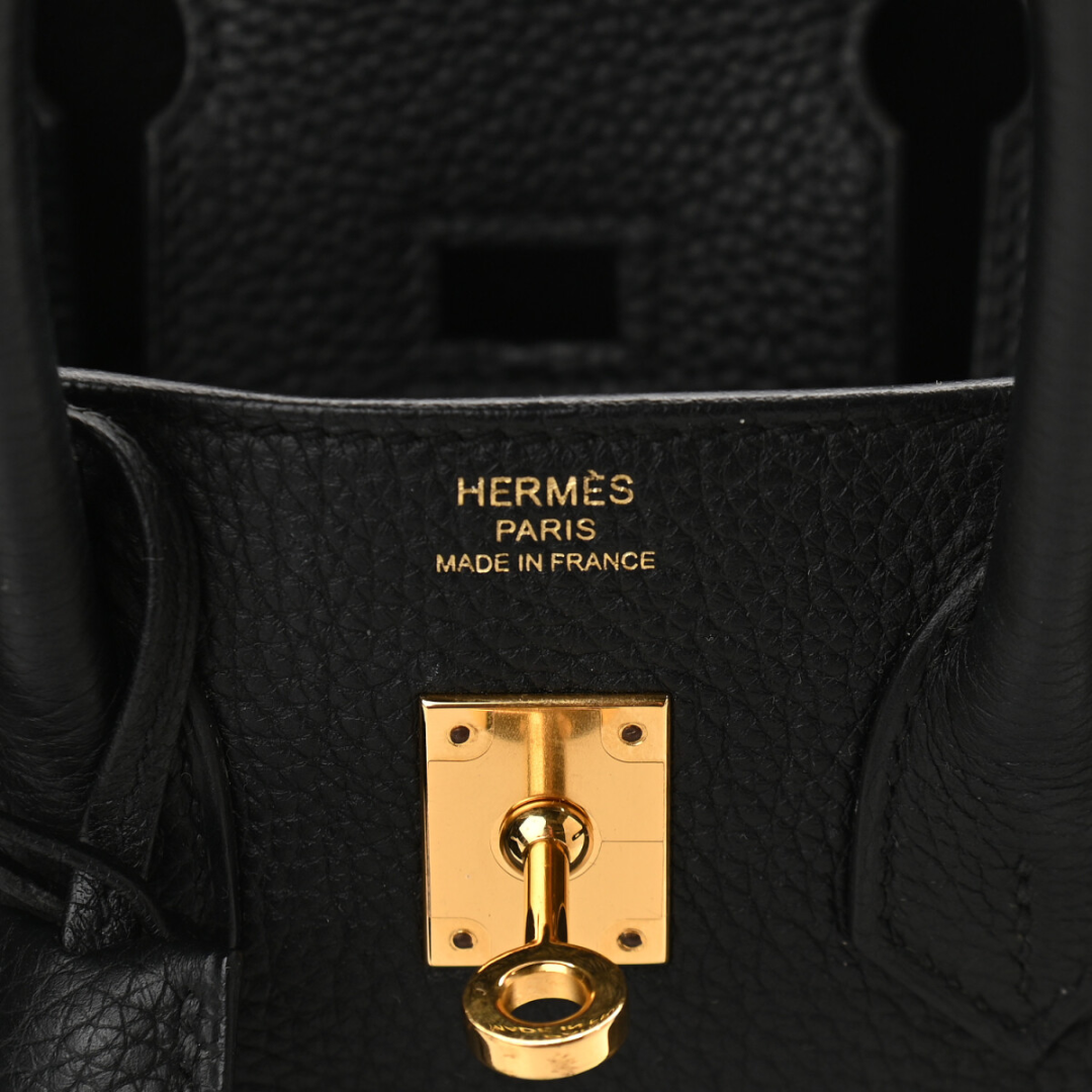 Hermès – Birkin 25-tas in zwart met goudkleurige hardware