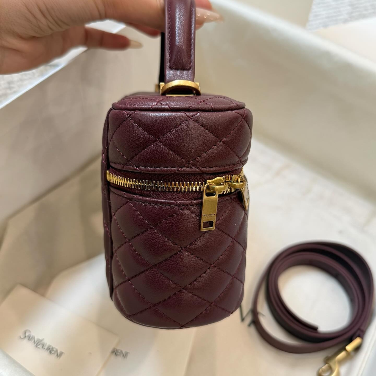 Yves Saint Laurent – Gaby Vanity Case-tas in lamsleer