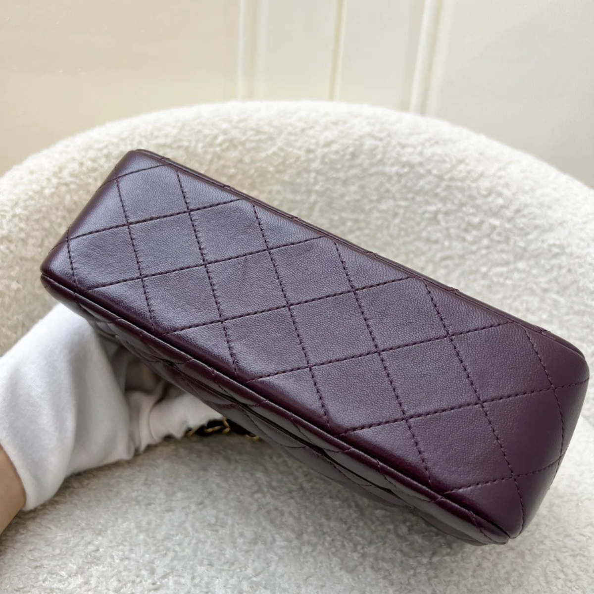 Chanel Mini Single Flap Tas – Wine