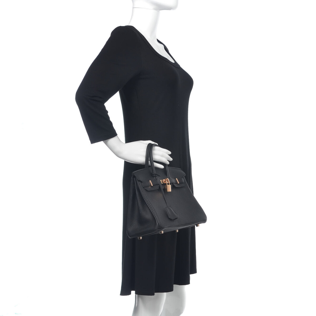 Hermès – Birkin 25-tas in zwart met goudkleurige hardware