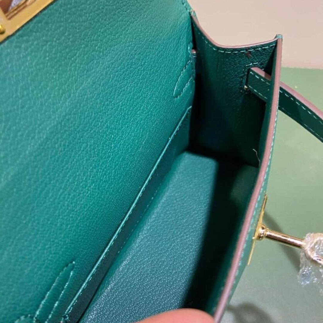 Hermès – Kelly 20-tas in groen met goudkleurige hardware
