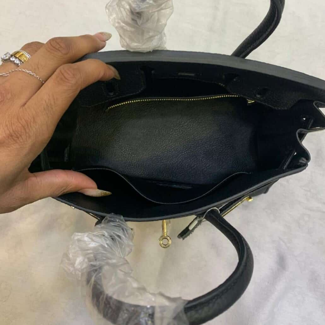 Hermès – Birkin 25-tas in zwart met goudkleurige hardware