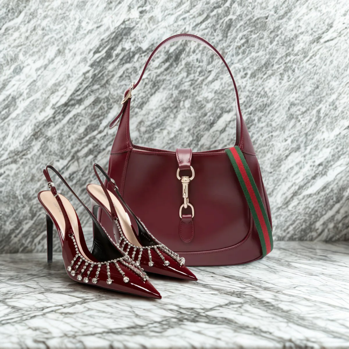 Gucci – Jackie 1961 Bordeaux & Guinevere Pumps Set