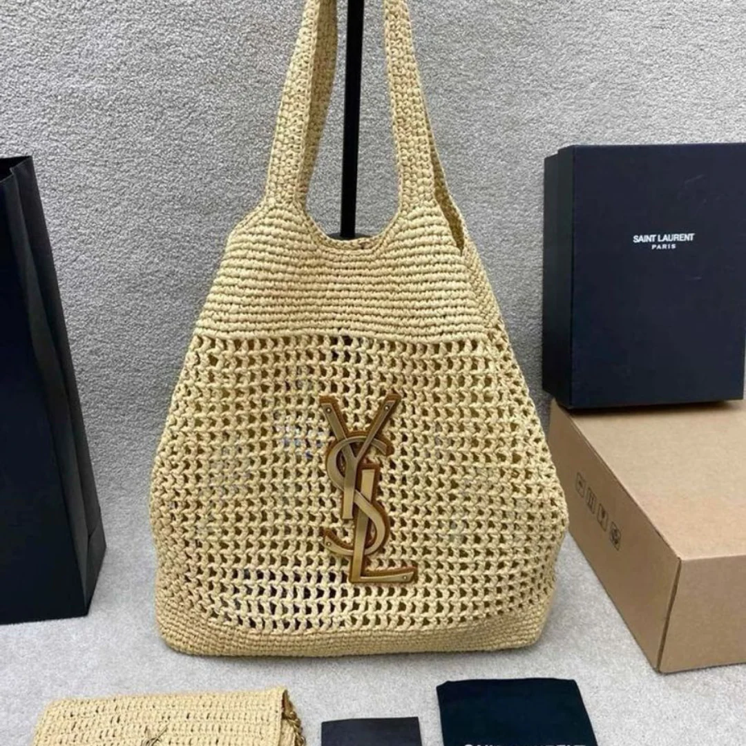 Yves Saint Laurent – Icare-tas in raffia