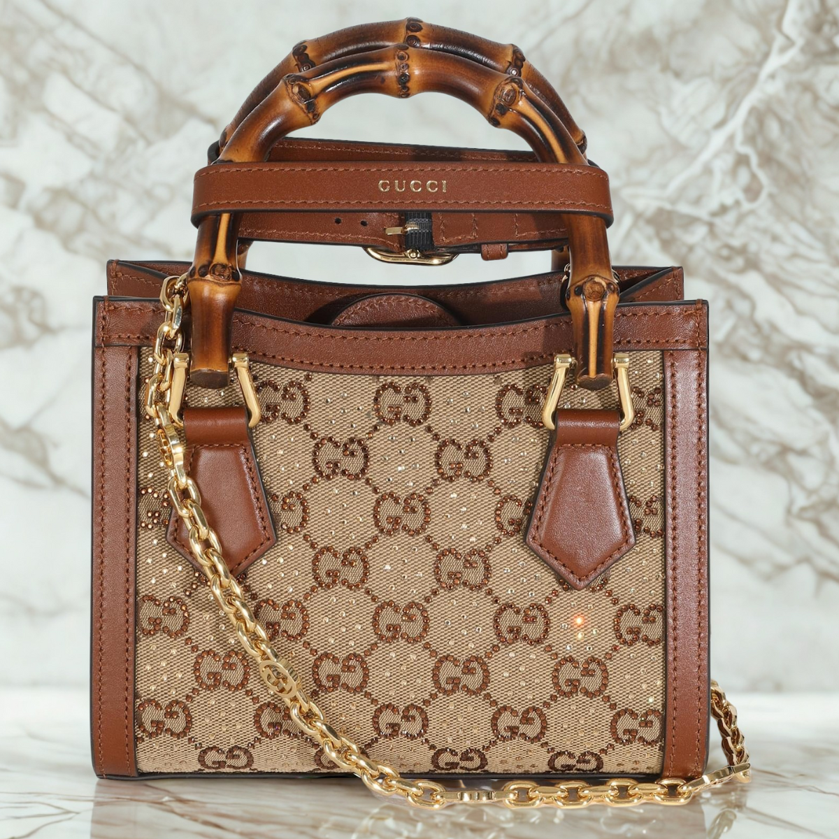 Gucci – Diana Small Tote Bag met Kristallen