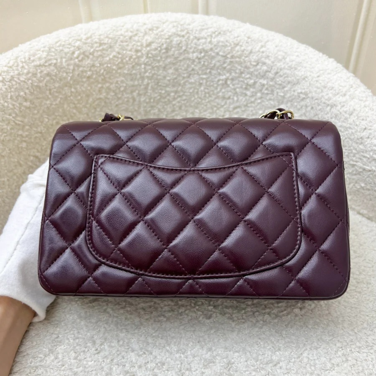 Chanel Mini Single Flap Tas – Wine