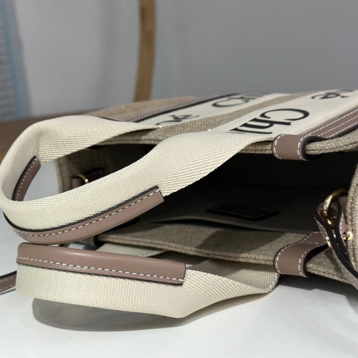 Chloé – Large Woody-tas in linnen