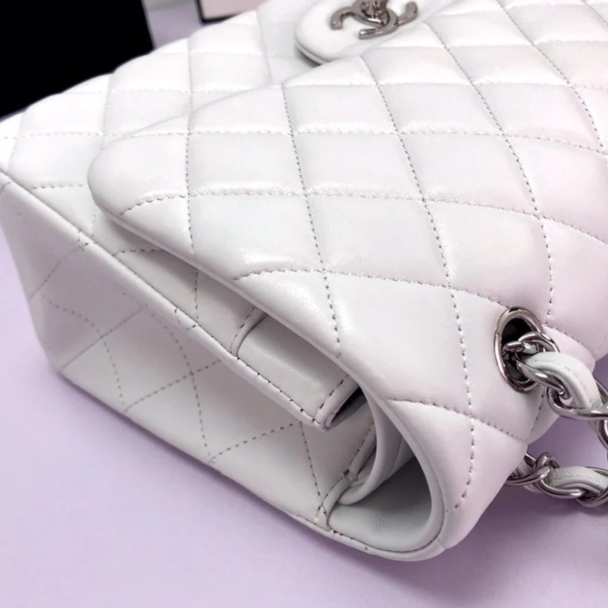 Chanel Classic Single Flap Tas – Off White